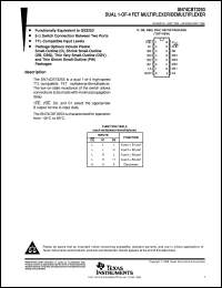 SN74CBT3253DBQR datasheet:  DUAL 1-OF-4 FET MULTIPLEXER/DEMULTIPLEXER SN74CBT3253DBQR