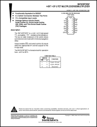 SN74CBT3257D datasheet:  4-BIT 1-OF-2 FET MULTIPLEXER/DEMULTIPLEXER SN74CBT3257D