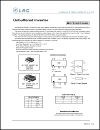 MC74VHC1GU04DTT1 datasheet: Unbuffered inverter MC74VHC1GU04DTT1