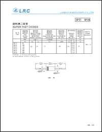 SF22 datasheet: 100 V, 2 A, super fast diode SF22