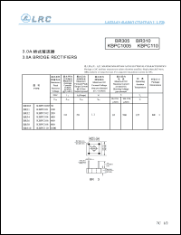BR38 datasheet: 800 V, 3 A, bridge rectifier BR38