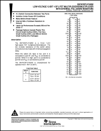 SN74CBTLV16292DL datasheet:  LOW-VOLTAGE 12-BIT 1-OF-2 FET MULTIPLEXER/DEMULTIPLEXER WITH INTERNAL PULLDOWN RESISTORS SN74CBTLV16292DL