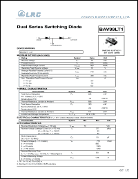 BAV99LT1 datasheet: 70 V, 215 mA,  dual switching diode BAV99LT1