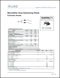 BAW56LT1 datasheet: 70 V,  monolithic dual switching diode BAW56LT1