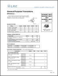 BC847BWT1 datasheet: 45 V, general purpose transistor BC847BWT1