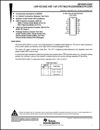 SN74CBTLV3257D datasheet:  LOW-VOLTAGE 4-BIT 1-OF-2 FET MULTIPLEXER/DEMULTIPLEXER SN74CBTLV3257D