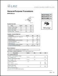 BCX70JLT1 datasheet: 45 V, NPN general purpose transistor BCX70JLT1