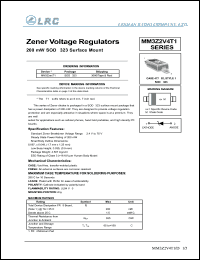 MM3Z3V0T1 datasheet: 3.0 V, 5 mA, 200 mW, zener voltage regulator MM3Z3V0T1