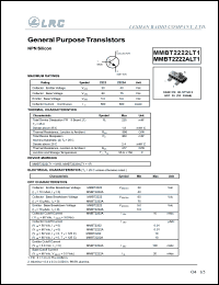 MMBT2222LT1 datasheet: 30 V, general purpose transistor MMBT2222LT1