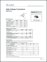 MMBT6517LT1 datasheet: 350 V, high voltage transistor MMBT6517LT1