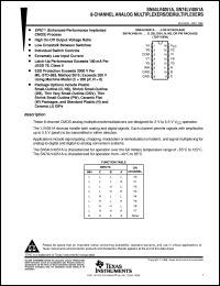 SN74LV4051AD datasheet:  8-CHANNEL ANALOG MULTIPLEXER/DEMULTIPLEXER SN74LV4051AD