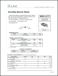 MMDL101T1 datasheet: 7 V, schottky barrier diode MMDL101T1