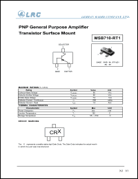 MSB710-RT1 datasheet: 60 V, PNP general purpose amplifier transistor surface mount MSB710-RT1