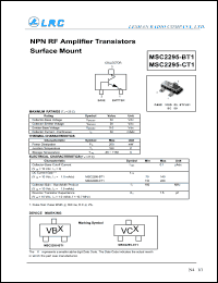 MSC2295-BT1 datasheet: 30 V, NPN RF amplifier transistor surface mount MSC2295-BT1