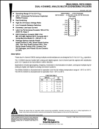 SN74LV4052ADR datasheet:  DUAL 4-CHANNEL ANALOG MULTIPLEXER/DEMULTIPLEXER SN74LV4052ADR