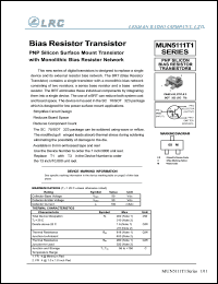 MUN5114T1 datasheet: 50 V, bias resistor transistor MUN5114T1