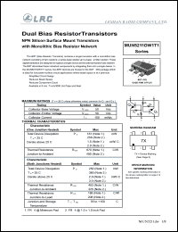 MUN5215DW1T1 datasheet: 50 V, dual bias resistor transistor MUN5215DW1T1