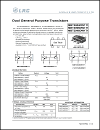 MBT3904DW1T1 datasheet: 40 V, dual general purpose transistor MBT3904DW1T1