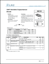 BB133 datasheet: 30 V, VHF variable capacitance diode BB133
