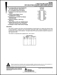 CDC391D datasheet:  1-TO-6 CLOCK DRIVER WITH SELECTABLE POLARITY CDC391D