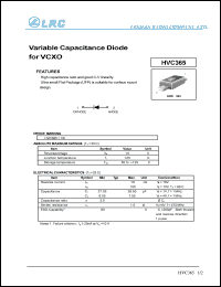 HVC365 datasheet: 15 V,  variable capacitance diode HVC365