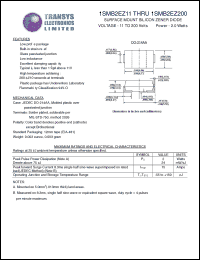 1SMB2EZ11 datasheet: 11 V, 1 A, 2 W, surface mount silicon zener diode 1SMB2EZ11