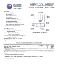 1SMB2EZ12 datasheet: 12 V, 1 A, 2 W, surface mount silicon zener diode 1SMB2EZ12