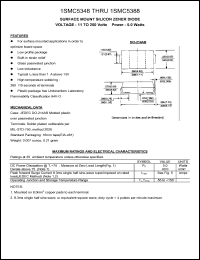1SMC5357 datasheet: 20 V, 0.5 A, 5 W, surface mount silicon zener diode 1SMC5357