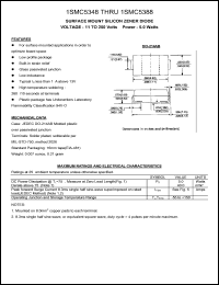 1SMC5358 datasheet: 22 V, 0.5 A, 5 W, surface mount silicon zener diode 1SMC5358