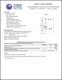 2EZ43 datasheet: 43 V, 0.5 A, 2 W, glass passivated junction silicon zener diode 2EZ43