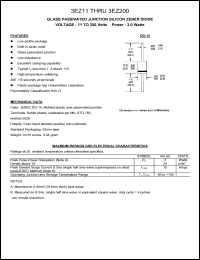 3EZ13 datasheet: 13 V, 0.5 A, 3 W, glass passivated junction silicon zener diode 3EZ13