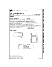 54ACQ373MDA datasheet: Quiet Series Octal Transparent Latch with TRI-STATE Outputs 54ACQ373MDA