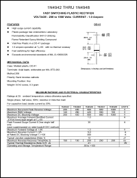 1N4948 datasheet: 1000 V, 1 A, fast switching plastic rectifier 1N4948