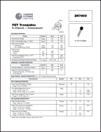 2N7000 datasheet: 60 V,  N-channel enhancement 2N7000