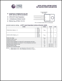 BDT60A datasheet: 80 V, PNP silicon power darlington BDT60A