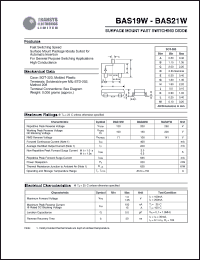 BAS19W datasheet: 120 V,  surface mount fast switching diode BAS19W