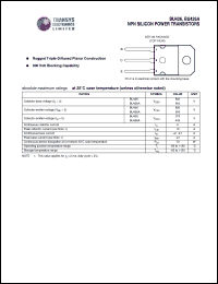 BU426 datasheet: 800 V, NPN silicon power transistor BU426