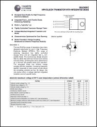 BULD85KC datasheet: 600 V, NPN silicon transistor with integrated diode BULD85KC