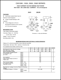 CM2506 datasheet: 600 V, 25 A, high current silicon bridge rectifier CM2506