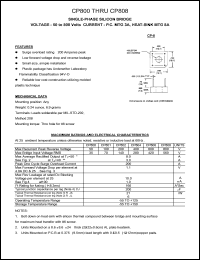 CP804 datasheet: 400 V, 8 A, single-phase silicon bridge CP804