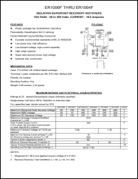 ER1001F datasheet: 100 V, 10 A, isolation superfast recovery rectifier ER1001F