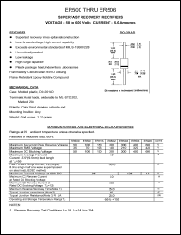 ER501A datasheet: 150 V, 5 A, superfast recovery rectifier ER501A