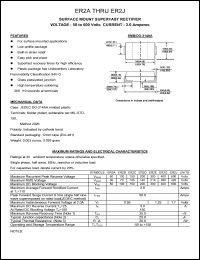 ER2J datasheet: 600 V, 2 A, surface mount superfast rectifier ER2J
