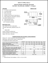 ES1E datasheet: 300 V, 1 A, surface mount superfast rectifier ES1E