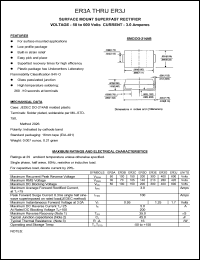 ER3E datasheet: 300 V, 3 A, surface mount superfast rectifier ER3E