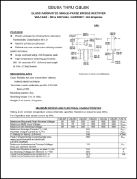 GBU8K datasheet: 800 V, 8 A, glass passivated single phase bridge rectifier GBU8K