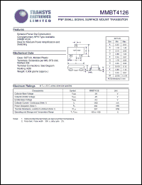 MMBT4126 datasheet: 25 V, PNP small signal surface mount transistor MMBT4126