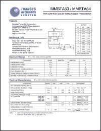 MMBTA63 datasheet: 30 V, PNP surface mount darlington transistor MMBTA63
