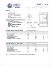 MMDT3946 datasheet: 60 V, dual PNP small signal surface mount  transistor MMDT3946