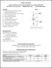 P6KE6.8C datasheet: 6.8 V, 10 mA, glass passivated junction transient voltage suppressor P6KE6.8C